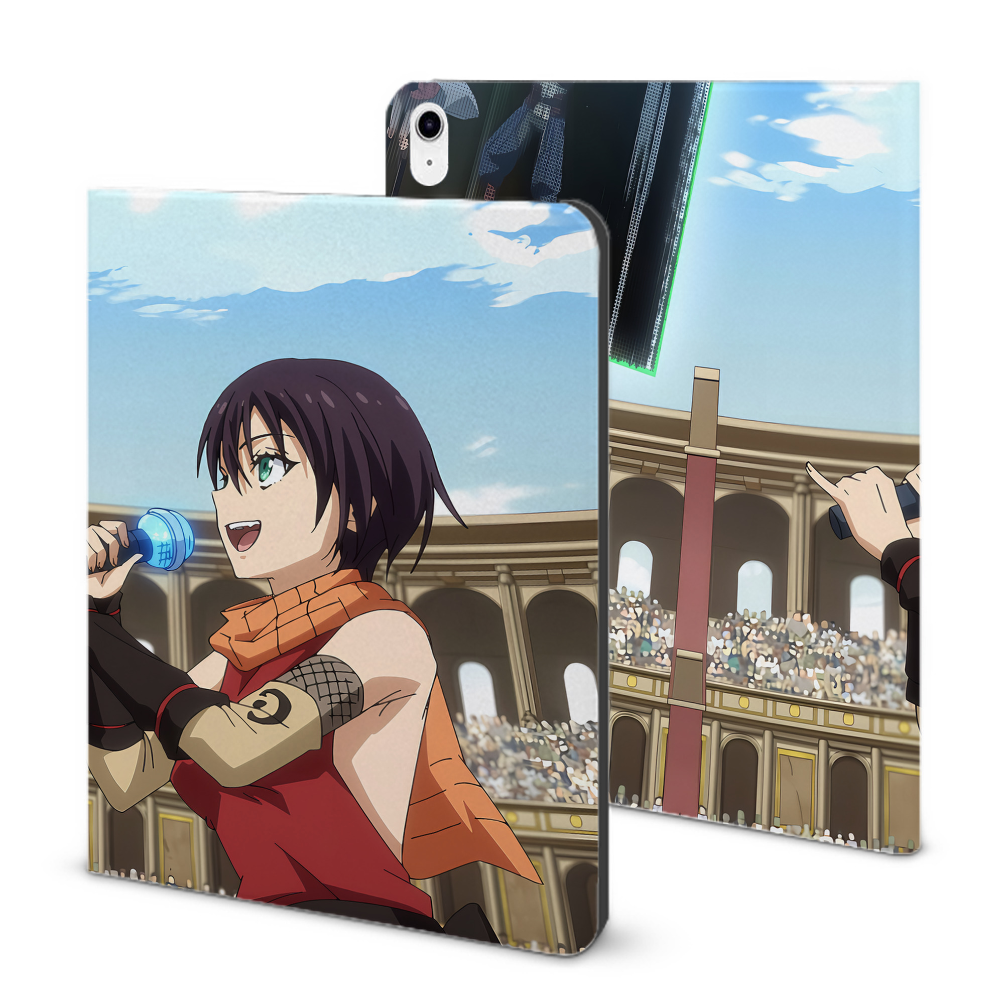 （画像用） 転スラ Regarding Reincarnated to Slime IPad ケース ブック型 PUレザー TPU 耐衝撃 軽量 薄型 ペン収納なし 全面保護 IPad 各モデル対応
